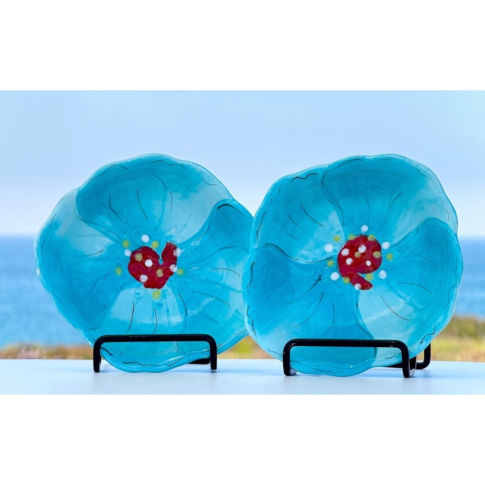 Chloe Laurie Gates Flower Bowls Unisex OS Blue Floral Coastal Ceramic Set of 2